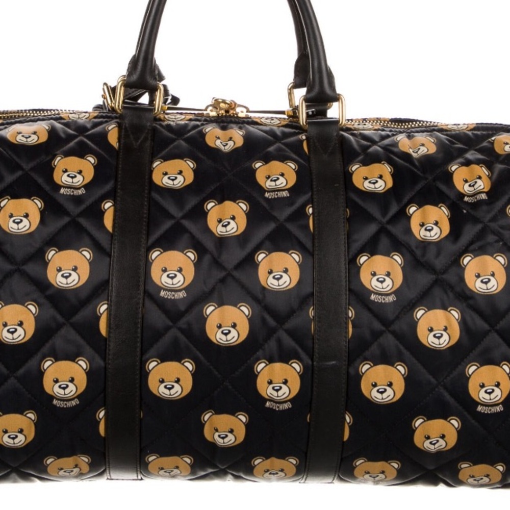 Moschino Bear Print Quilted Weekender Bag - Picture 3 of 17